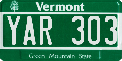 VT license plate YAR303
