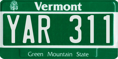 VT license plate YAR311