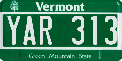 VT license plate YAR313