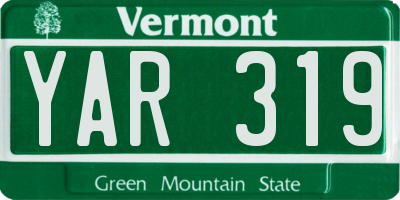 VT license plate YAR319
