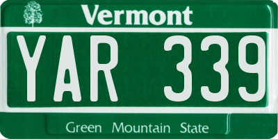 VT license plate YAR339