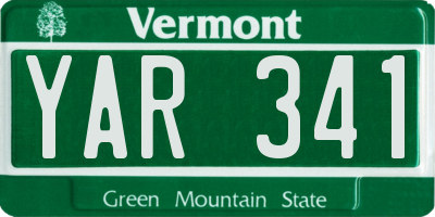VT license plate YAR341