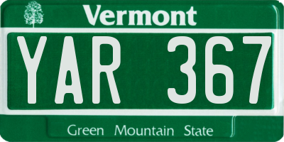 VT license plate YAR367
