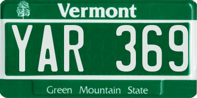 VT license plate YAR369