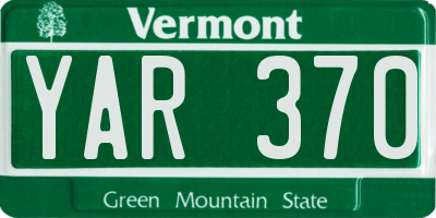 VT license plate YAR370