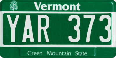 VT license plate YAR373
