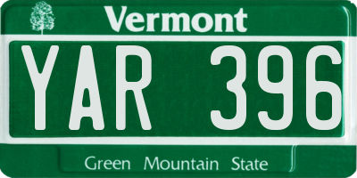 VT license plate YAR396