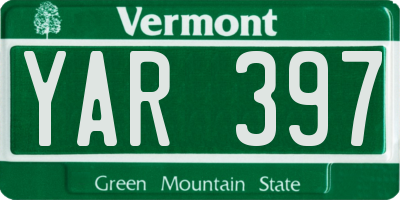 VT license plate YAR397