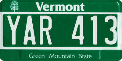 VT license plate YAR413