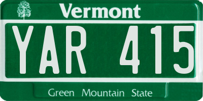 VT license plate YAR415