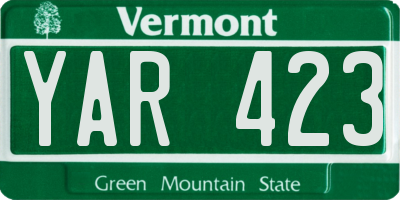 VT license plate YAR423