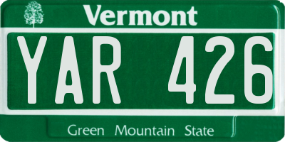 VT license plate YAR426