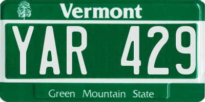 VT license plate YAR429