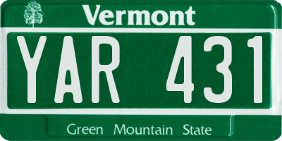 VT license plate YAR431