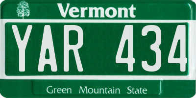 VT license plate YAR434