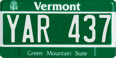 VT license plate YAR437