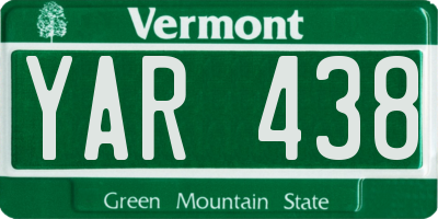 VT license plate YAR438