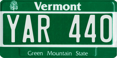 VT license plate YAR440