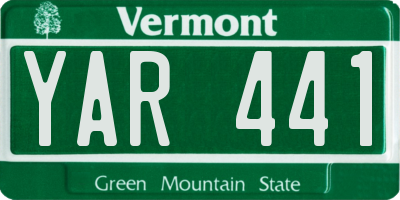 VT license plate YAR441