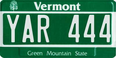 VT license plate YAR444