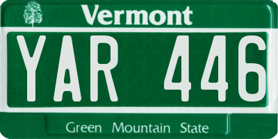 VT license plate YAR446
