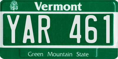 VT license plate YAR461