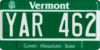 VT license plate YAR462