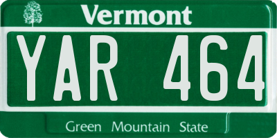 VT license plate YAR464