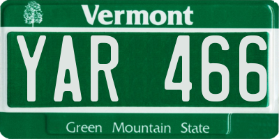 VT license plate YAR466