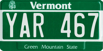 VT license plate YAR467