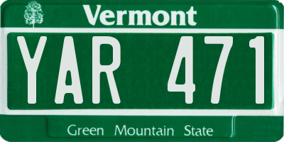 VT license plate YAR471