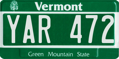 VT license plate YAR472