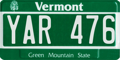 VT license plate YAR476