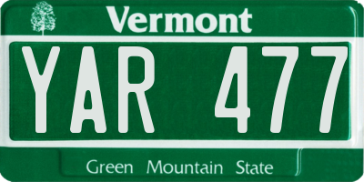 VT license plate YAR477