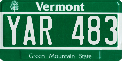 VT license plate YAR483