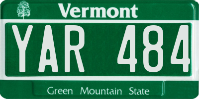 VT license plate YAR484