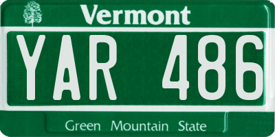VT license plate YAR486