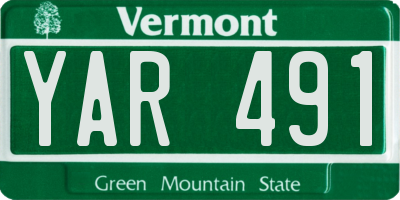 VT license plate YAR491