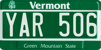 VT license plate YAR506