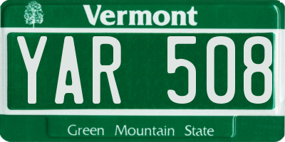 VT license plate YAR508