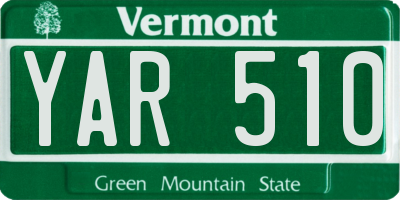 VT license plate YAR510