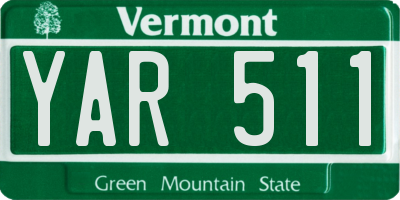 VT license plate YAR511