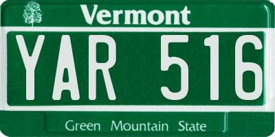VT license plate YAR516