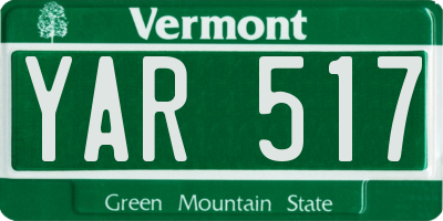 VT license plate YAR517