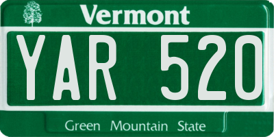 VT license plate YAR520