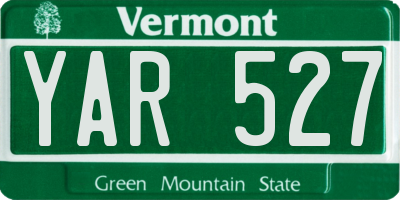 VT license plate YAR527