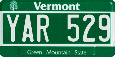 VT license plate YAR529