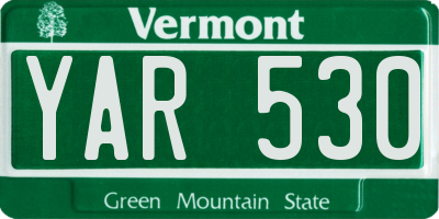 VT license plate YAR530