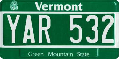 VT license plate YAR532