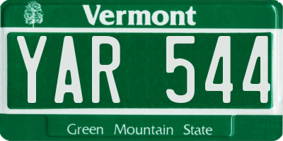 VT license plate YAR544